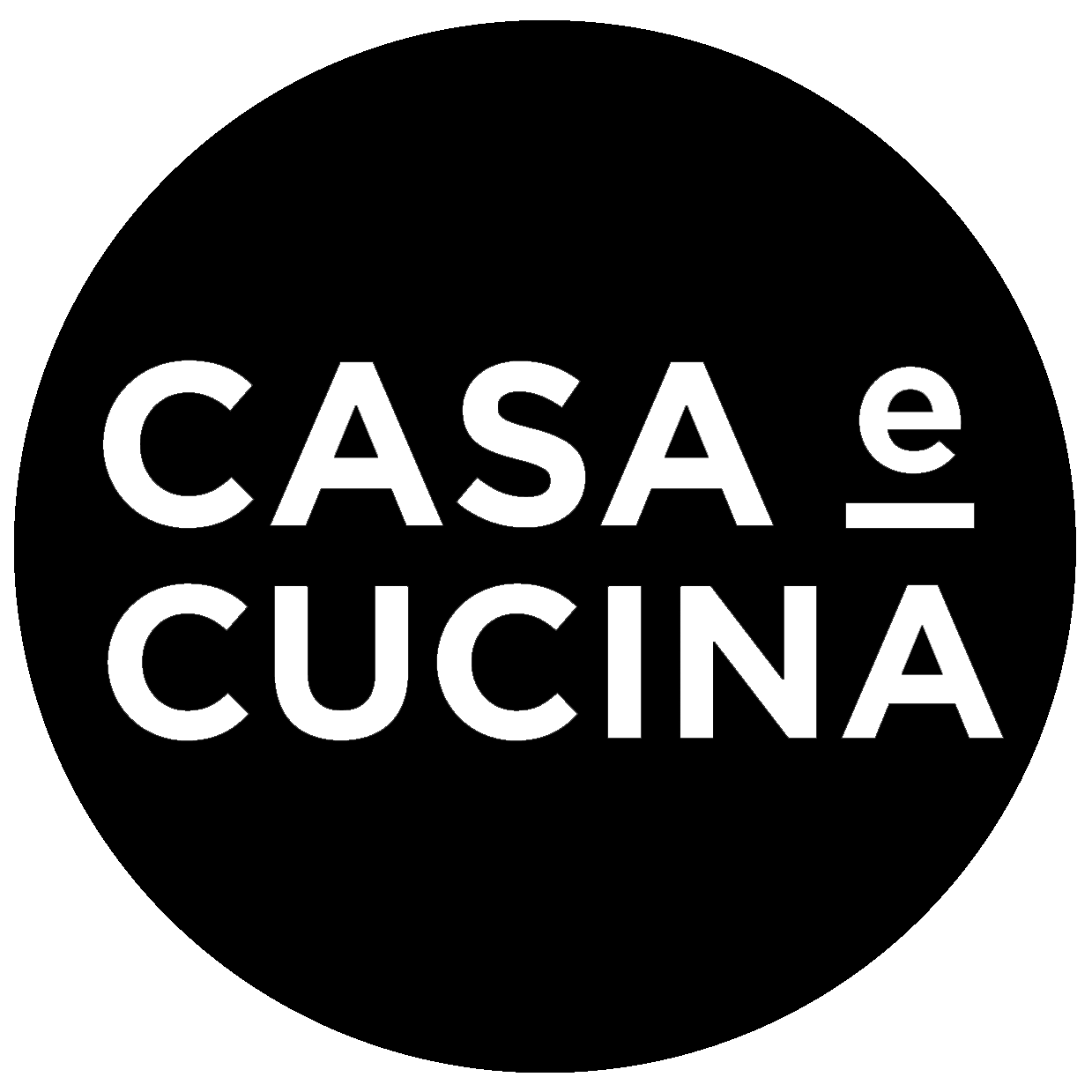 Casa e Cucina Logo - white text on black circle