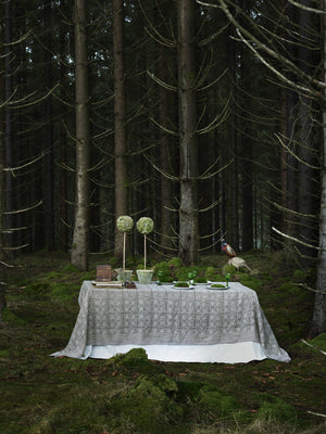 Linen Tablecloth Paradise Design - Green