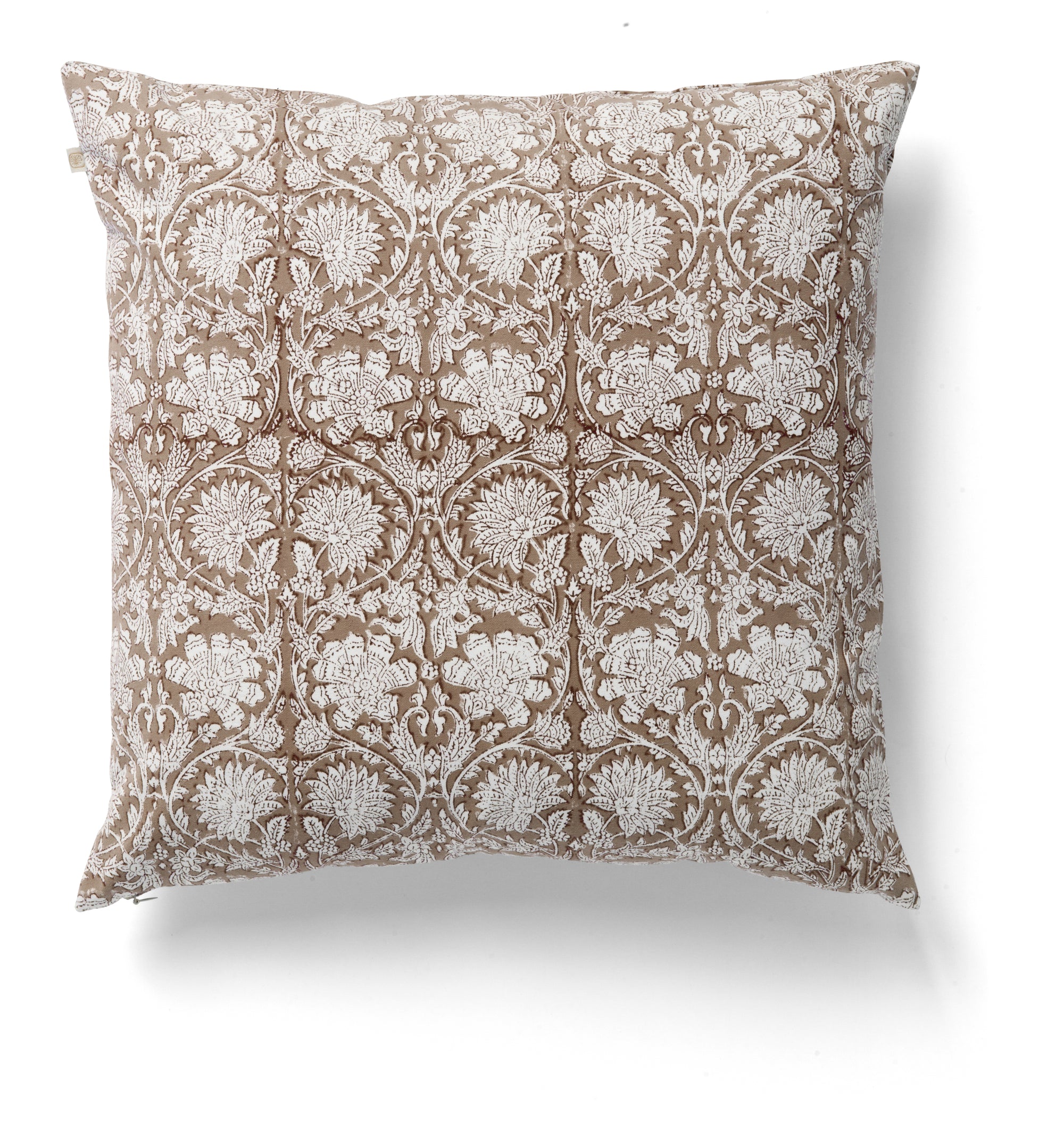 Cotton Cushion Cover Paradise Design - Light Brown