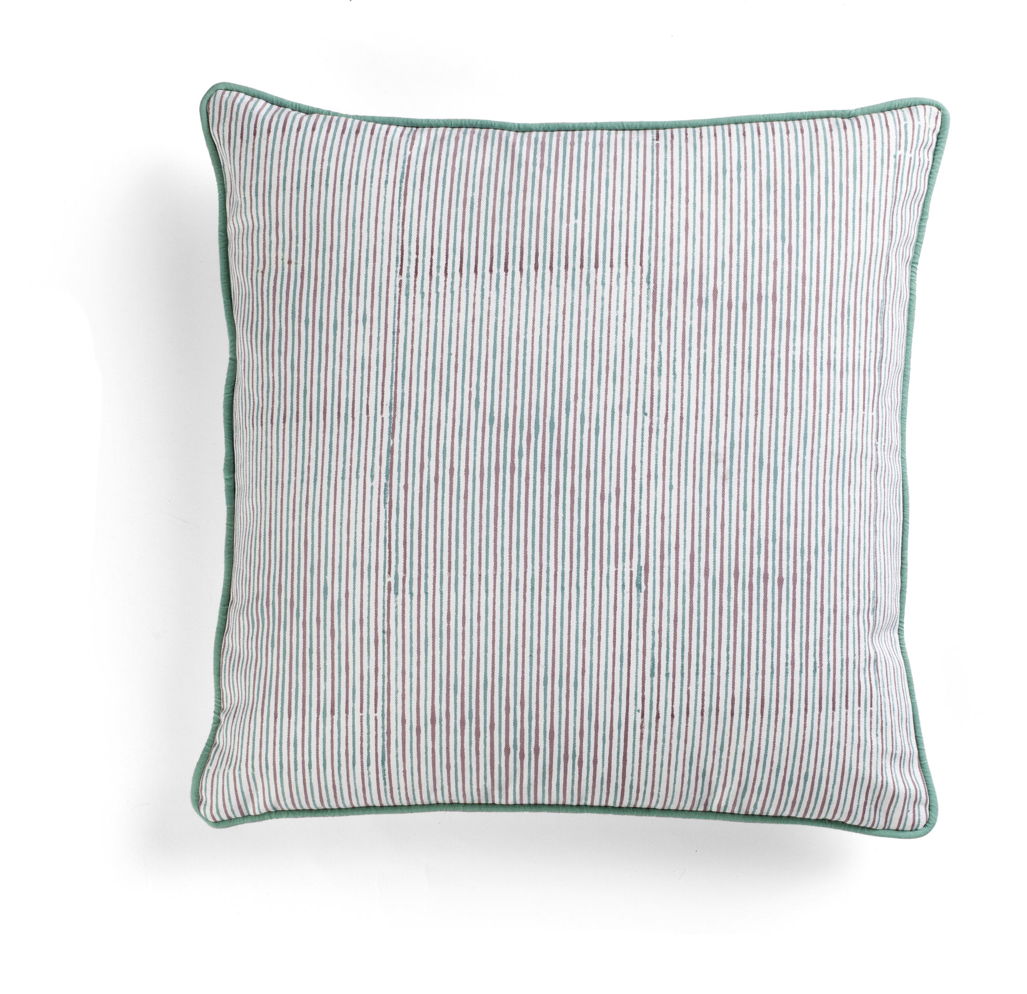 Cotton Cushion Cover Multi Stripe Design - Turquoise