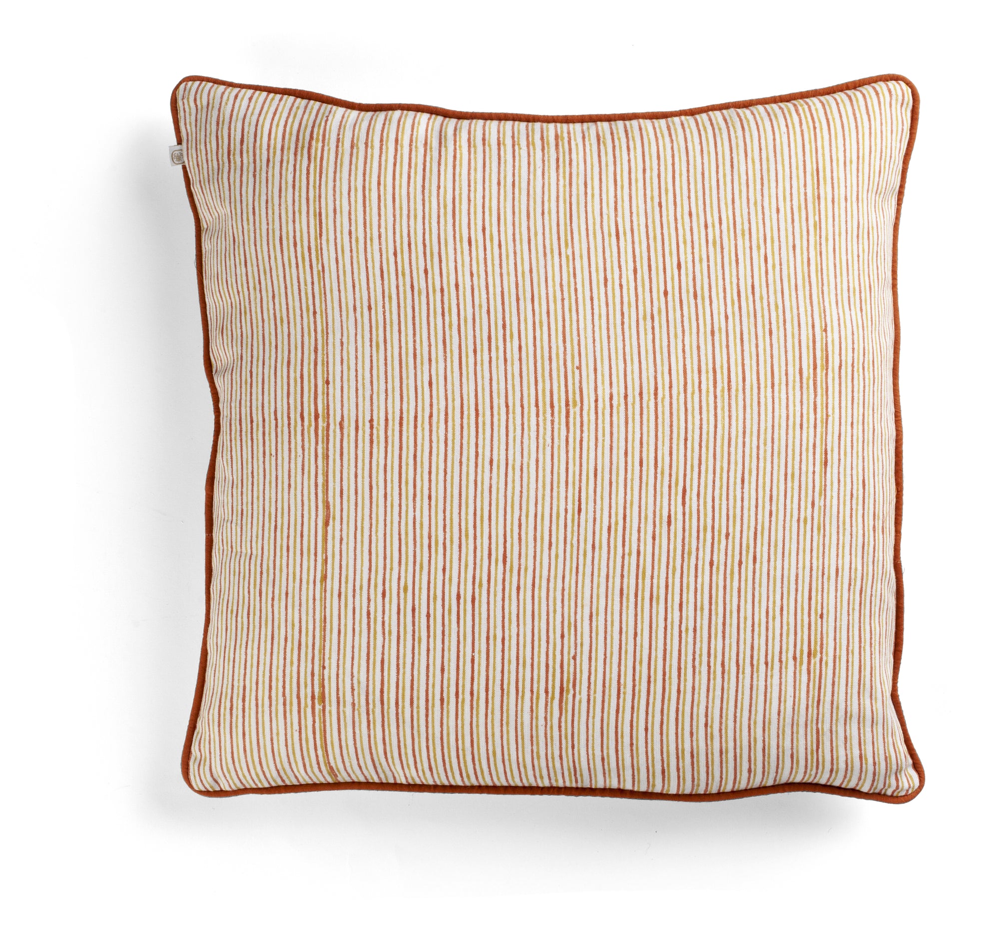 Cotton Cushion Cover Multi Stripe Design - Orange