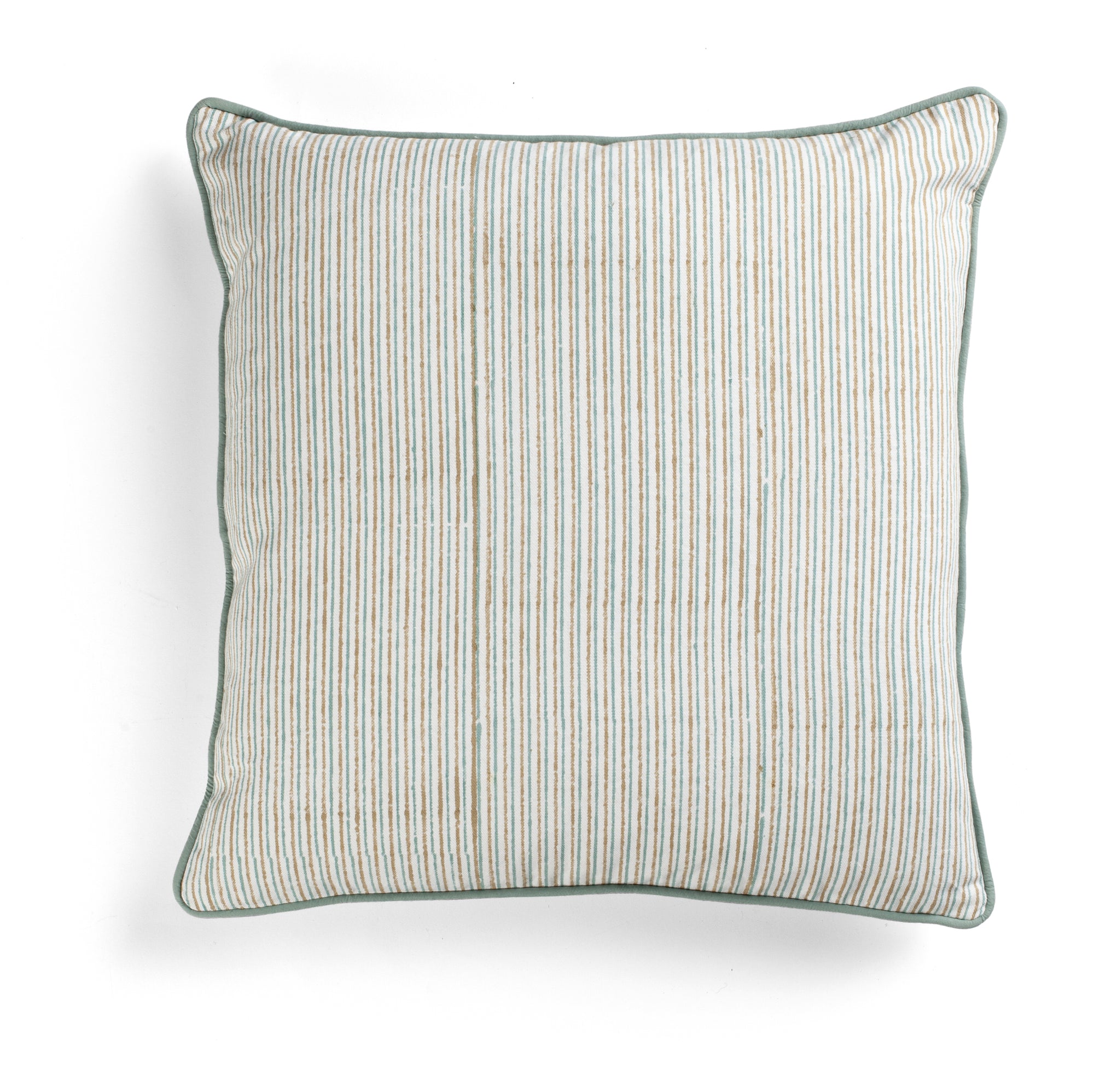 Cotton Cushion Cover Multi Stripe Design - Beige