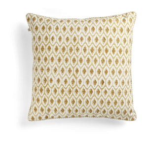 Cotton Cushion Cover Cross Design - Yellow Olive