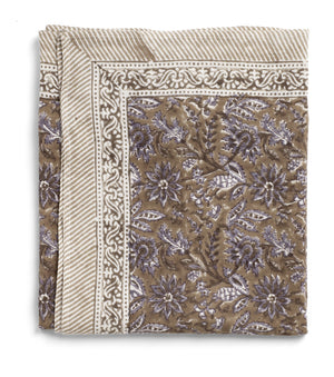 Linen Tablecloth Indian Summer Design - Beige/Lavender