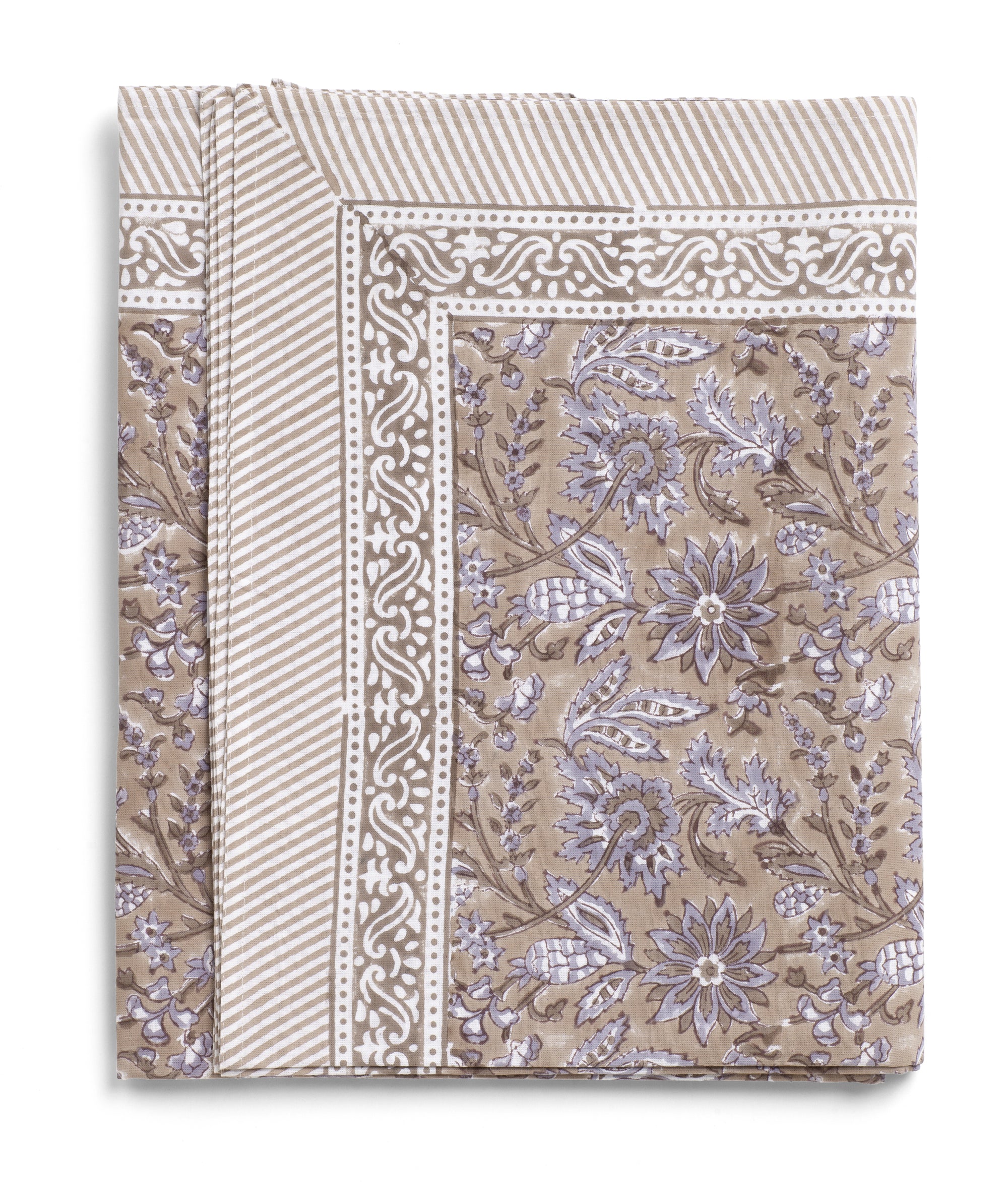 Cotton Tablecloth Indian Summer Design - Brown/Lavender