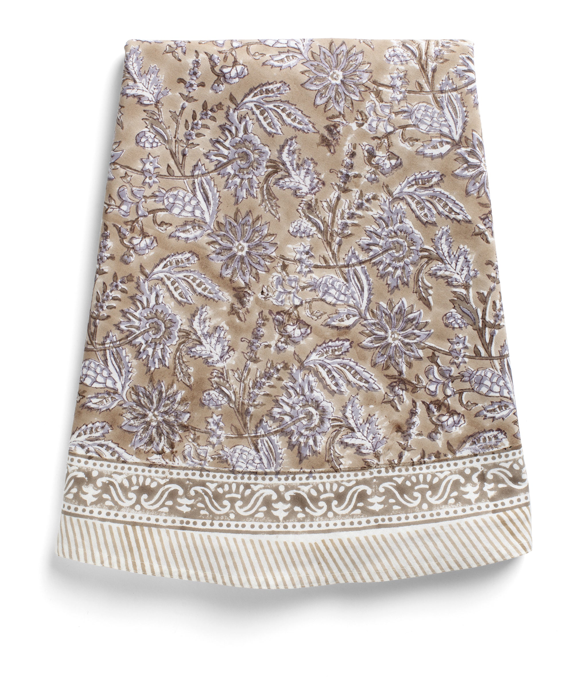 Cotton Tablecloth Indian Summer Design - Brown/Lavender