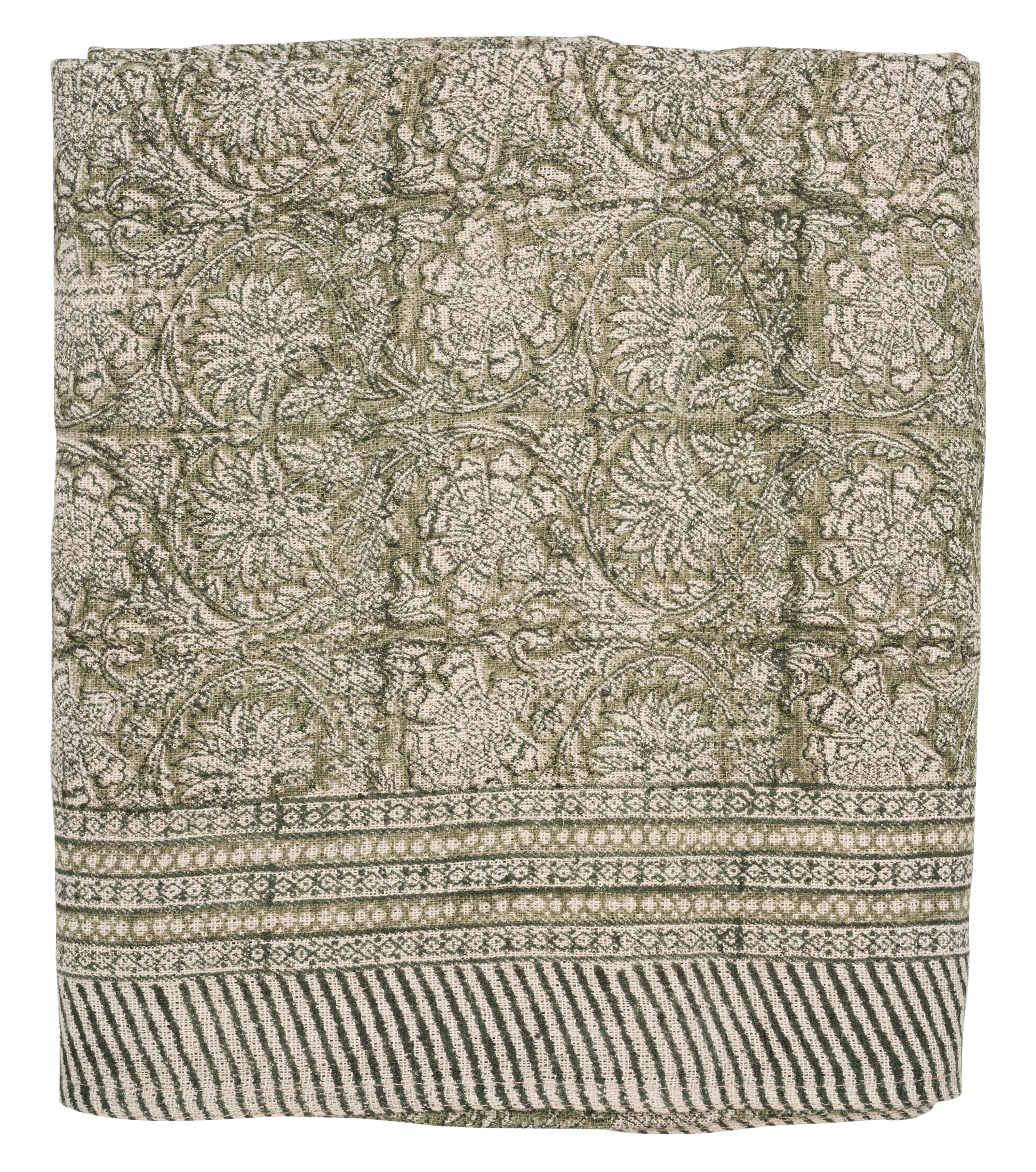 Linen Tablecloth Paradise Design - Green