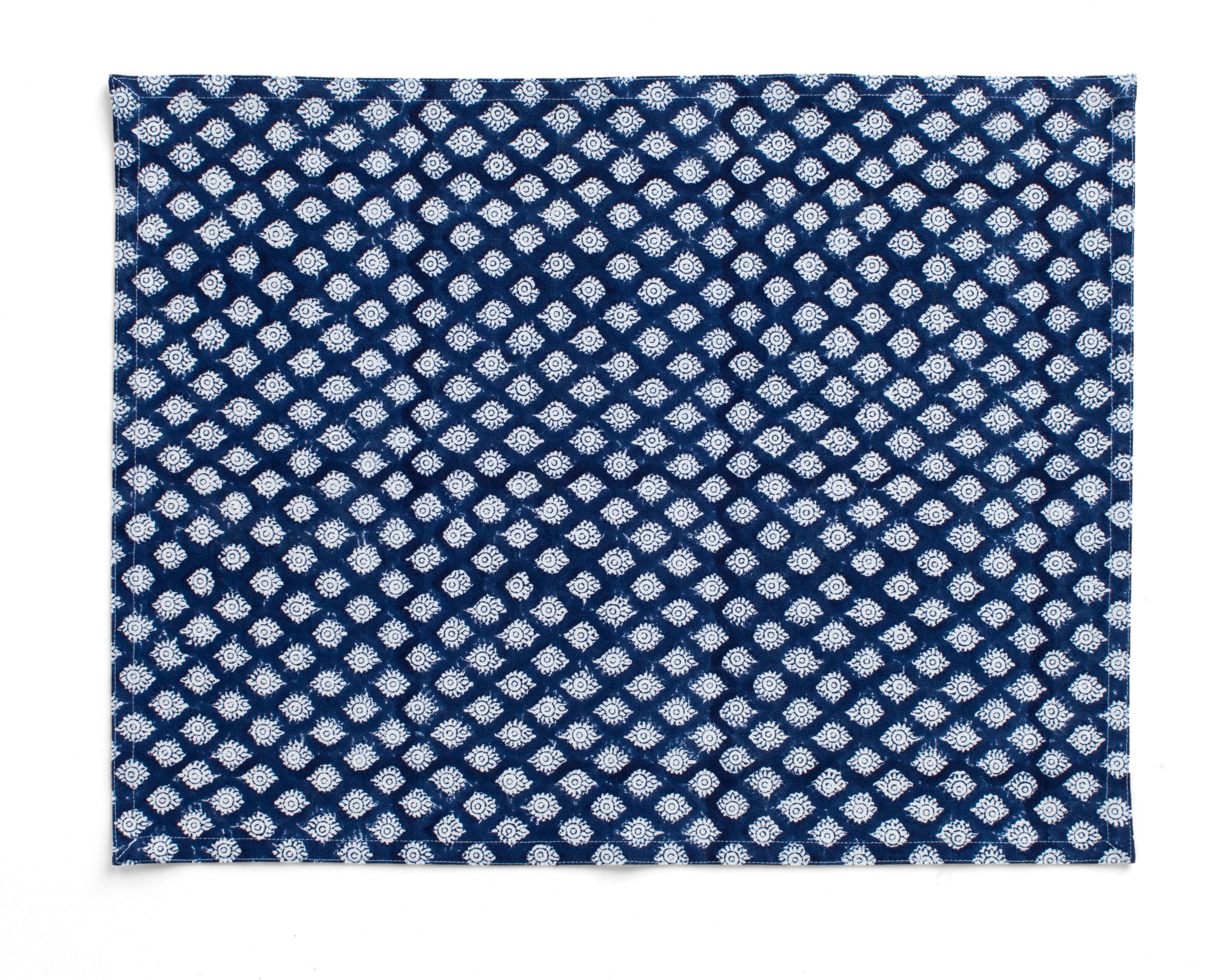 Cotton Placemat Medallion Design - Navy Blue