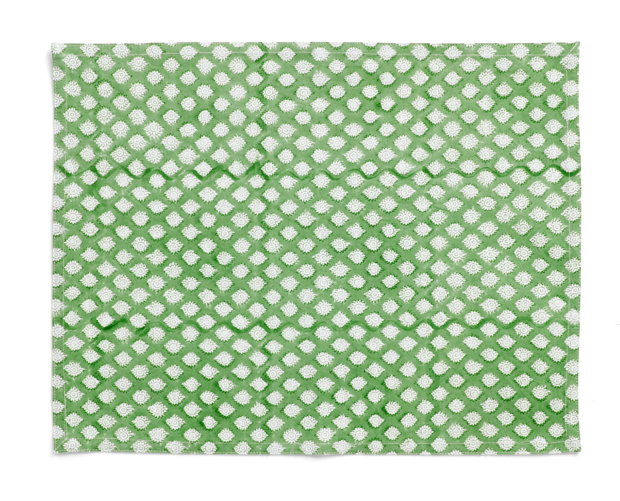 Cotton Placemat Medallion Design - Green
