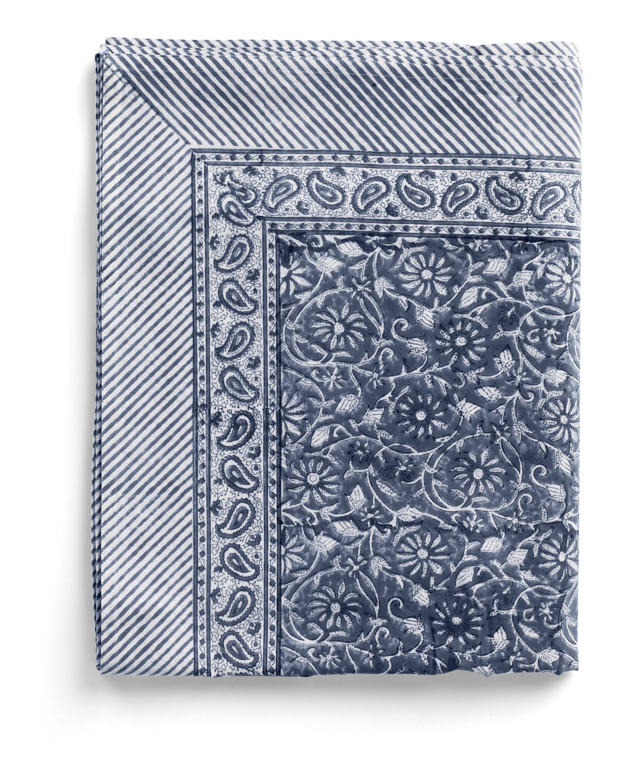 Cotton Tablecloth Margerita Design - Navy Blue