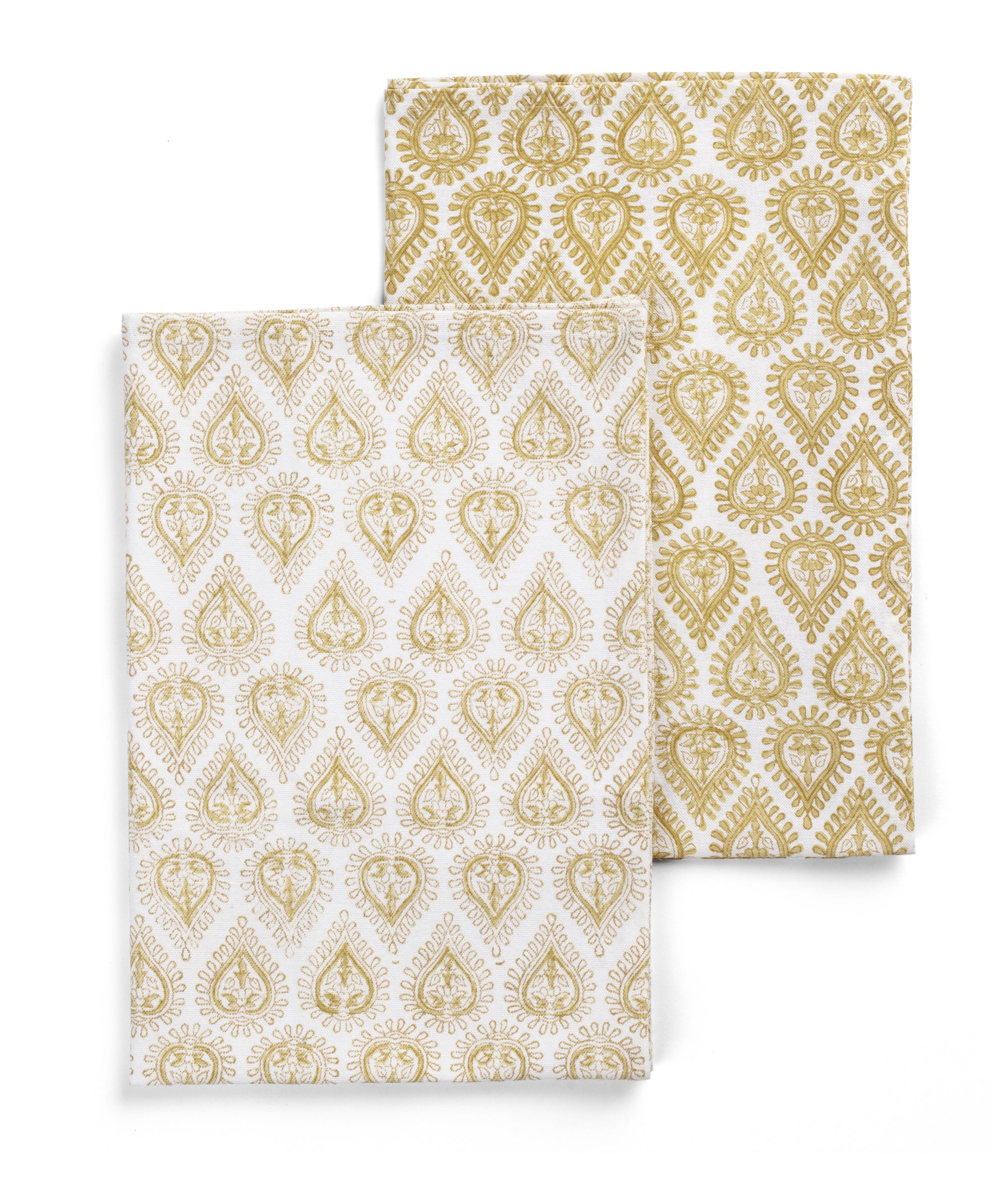 Cotton Kitchen Towel Kalini Design - Yellow Olive (Set of 2)