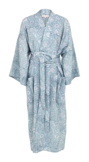 Cotton Samurai Coat Secret Garden Design - Cashmere Blue