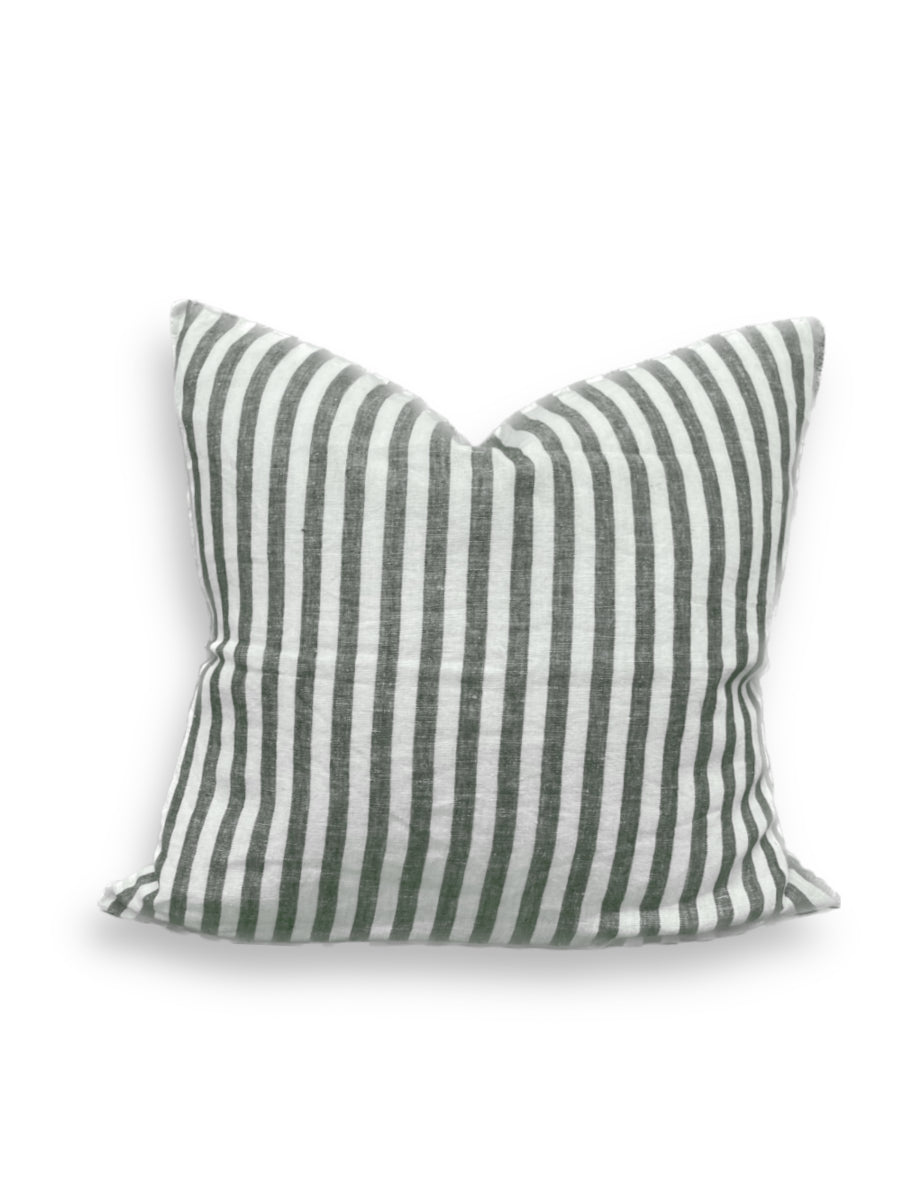 Misty Stripe Linen Cushion Cover